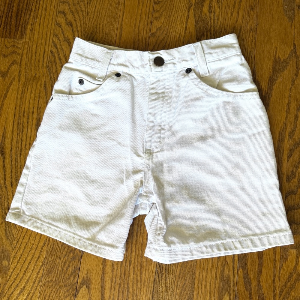 955 Originals White High-Rise Denim Shorts Kids Size 7 Unisex